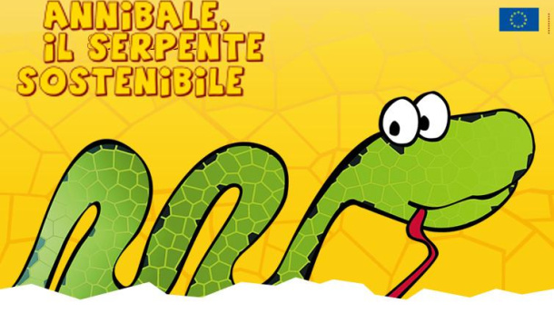 Immagine: Annibale, il serpente che incoraggia la mobilità sostenibile casa - scuola