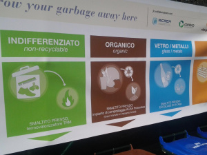 Terra Madre Salone del Gusto. 'Smaltimento': la parola sbagliata sui pannelli illustrativi delle isole ecologiche