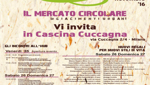 Immagine: Giacimenti Urbani IV° edizione: in Cascina Cuccagna a Milano, 3 giorni di Mercato Circolare
