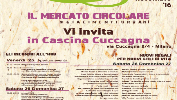 Immagine: Giacimenti Urbani IV° edizione: in Cascina Cuccagna a Milano, 3 giorni di Mercato Circolare