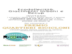 Quartieri Ricicloni* a Milano: presso la Parrocchia di via Giusti, l'incontro della zona Sarpi