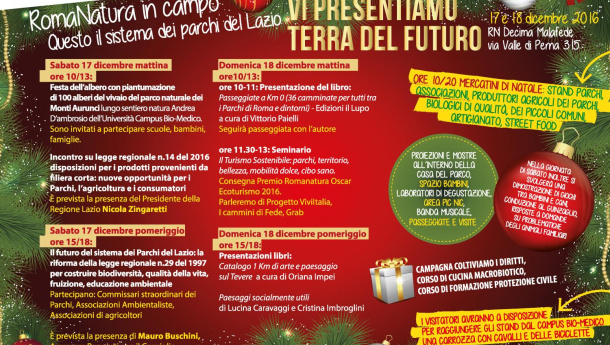 Immagine: “Vi presentiamo Terra del futuro”, il 17 e 18 dicembre la festa delle aree protette di Roma e del Lazio