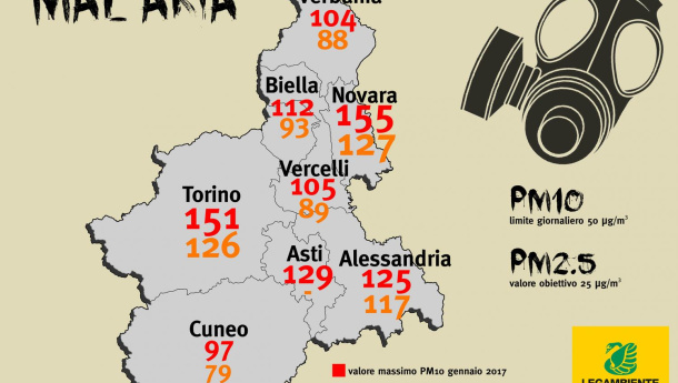 Immagine: Gennaio 2017 all'insegna dello smog. Torino e Piemonte tornano indietro al 2014