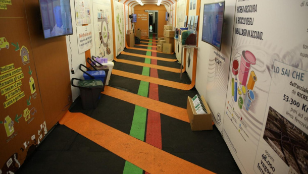 Immagine: RICREA sul Treno Verde 2017, in partenza da Catania, mette in mostra la circolarità degli imballaggi in acciaio