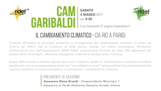 Immagine: Cambiamento Climatico, da Rio alla Cop21. Sabato 4 marzo al CAM Garibaldi di Milano