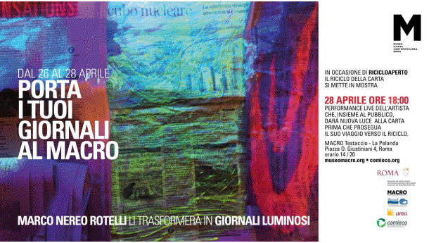 Immagine: Giornali Luminosi: a Roma RicicloAperto diventa arte partecipata