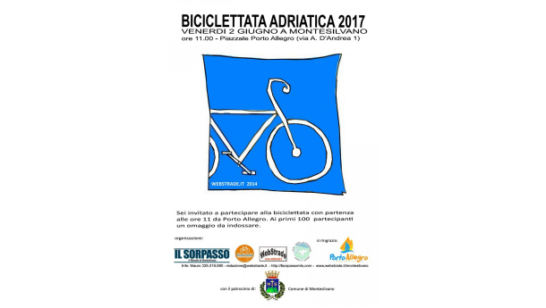 Immagine: Biciclettata Adriatica 2017, venerdì 2 giugno lungo la costa abruzzese