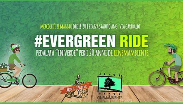 Immagine: Evergreen Ride: la pedalata di Bike Pride per il compleanno del Festival CinemAmbiente