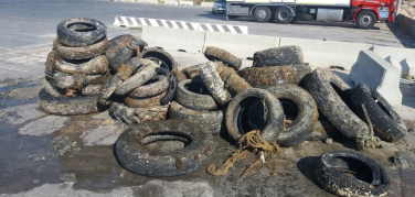 PFU Zero sulle coste italiane, raccolta straordinaria di gomme giunte a fine vita a Lampedusa: recuperate in mare più di 100 gomme