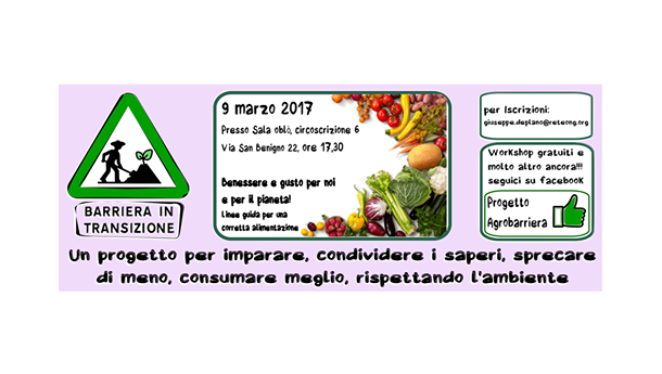 Immagine: Barriera in Transizione propone l'incontro 'Benessere e gusto per noi e per il pianeta!'