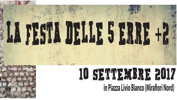 Immagine: Domenica 10 settembre a Torino Festa delle 5 ERRE + 2