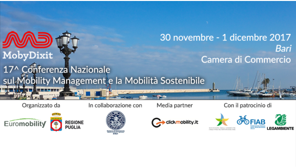 Immagine: Si avvicina MobyDixit 2017, 17a Conferenza Nazionale sul Mobility Management. Il 30 novembre e 1° dicembre a Bari