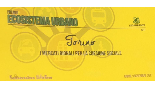 Immagine: A Torino il premio ‘Ecosistema urbano’ per la riqualificazione dei mercati rionali