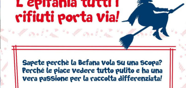 A Bari il 5 gennaio arriva ‘la Befana dell'AMIU’. Doni per i piccoli cittadini che differenziano i rifiuti