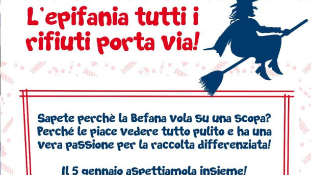 Immagine: A Bari il 5 gennaio arriva ‘la Befana dell'AMIU’. Doni per i piccoli cittadini che differenziano i rifiuti