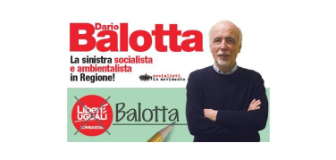 Dario Balotta, candidato alle Elezioni Regionali per Liberi e Uguali nel collegio di Milano e provincia