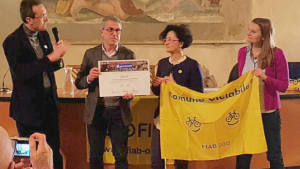 Immagine: Alla Città di Lecce la bandiera gialla Fiab