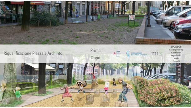 Immagine: Milano, restyling per piazzale Archinto: più verde e aree pedonali