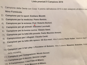 Milano, premio 'Il Campione' agli Ecomori: 'Esempio positivo per l'opinione pubblica'