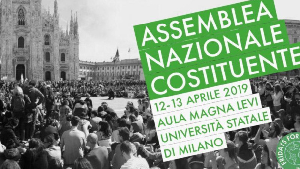 Immagine: Assemblea Nazionale Costituente Fridays for Future Italia a Milano il 13 aprile 2019