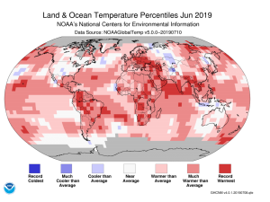 Giugno 2019 è stato il più caldo degli ultimi 140 anni. Nuovo report del Noaa