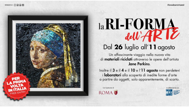 Immagine: La Ri-Forma dell'Arte, a RomaEst il riciclo in mostra con l'artista Jane Perkins