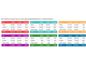 Raee. Cresce la raccolta nel 2019 +10%. Confermata la decrescita di Tv e monitor a causa del cambio tecnologico