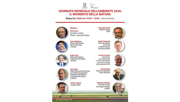 Immagine: Giornata Mondiale dell'Ambiente, diretta web organizzata da Ispra con i Ministri Costa e Bellanova