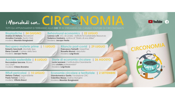 Immagine: Circonomìa 2020 continua con i Circonomìa Caffè: da mercoledì 24 giugno 8 appuntamenti per parlare di economia circolare