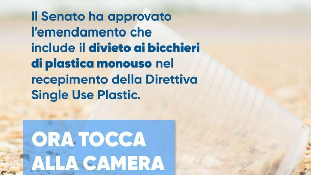 Immagine: Plastica monouso. Recepimento direttiva SUP: Senato approva emendamento per vietare bicchieri usa e getta