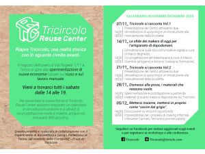 Tricircolo: il lavoro manuale al centro di nuova economia basata sul riuso