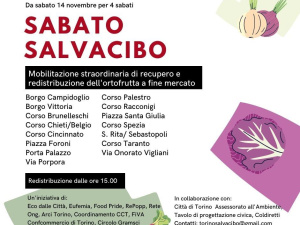 #SabatoSalvacibo: la più grande mobilitazione contro lo spreco alimentare. Si comincia il 14 novembre in 15 mercati torinesi