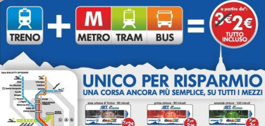 Torino, un biglietto unico per treni, metro, tram e bus