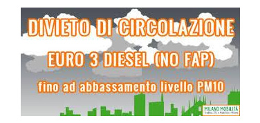 10 giorni di smog oltre i limiti nel Milanese: blocco Euro3 diesel da giovedì 20 marzo. Riscaldamenti spenti negli uffici pubblici
