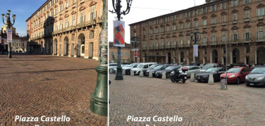 Piazza Castello pedonale: spariscono gli ultimi parcheggi a pagamento