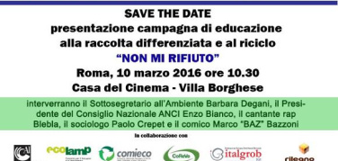 Non mi rifiuto: a Roma la presentazione della campagna di educazione alla raccolta differenziata