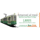 Immagine: Torino. Attaccati al tram, la conferenza sulla mobilità sostenibile a bordo della linea storica 7