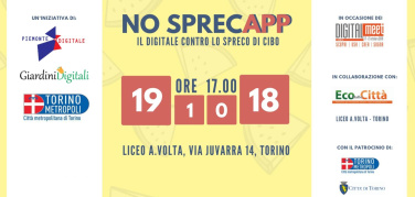 Torino, 19 ottobre: 'NoSprecApp, il digitale contro lo spreco di cibo'