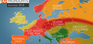 L'anno più caldo di sempre in Europa è il 2018. Nuovi dati del Noaa