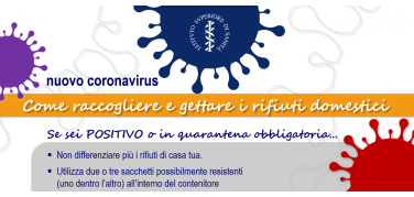 Coronavirus e rifiuti: niente raccolta differenziata SOLO in caso di positività o quarantena obbligatoria