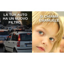 Immagine: ‘La tua auto ha un nuovo filtro. Si chiama Emanuele’. Al via la campagna di sensibilizzazione di Cittadini per l’Aria in difesa dei bambini
